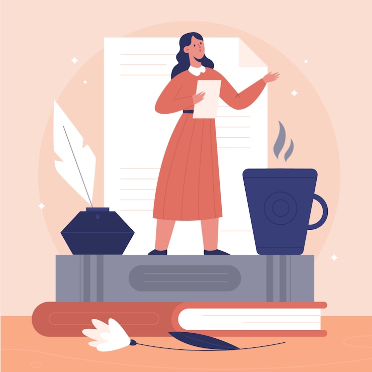 Bezpłatny plik Wektor ręcznie rysowane ilustracja poezji płaskiej konstrukcji