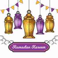 Bezpłatny wektor ręcznie rysowane ilustracja ramadan kareem