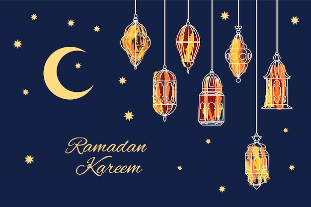 Bezpłatny wektor ręcznie rysowane ilustracja ramadan kareem