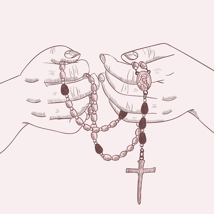 Bezpłatny plik Wektor ręcznie rysowane ilustracja różaniec