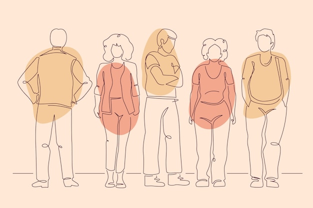 Ręcznie rysowane ilustracja rysunku tłumu