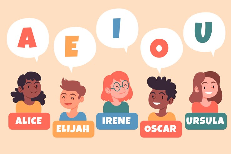 Bezpłatny plik Wektor ręcznie rysowane ilustracja samogłosek