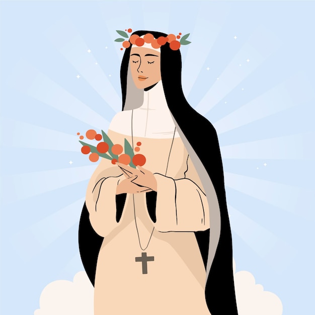 Bezpłatny wektor ręcznie rysowane ilustracja santa rosa de lima
