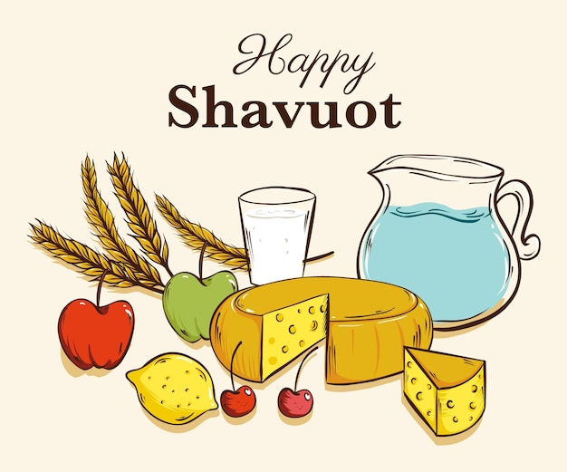 Ręcznie Rysowane Ilustracja Shavuot