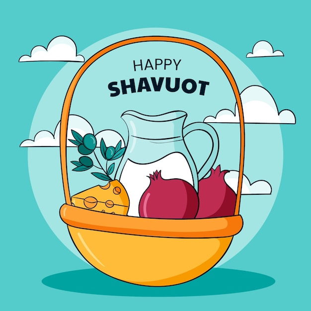 Ręcznie Rysowane Ilustracja Shavuot