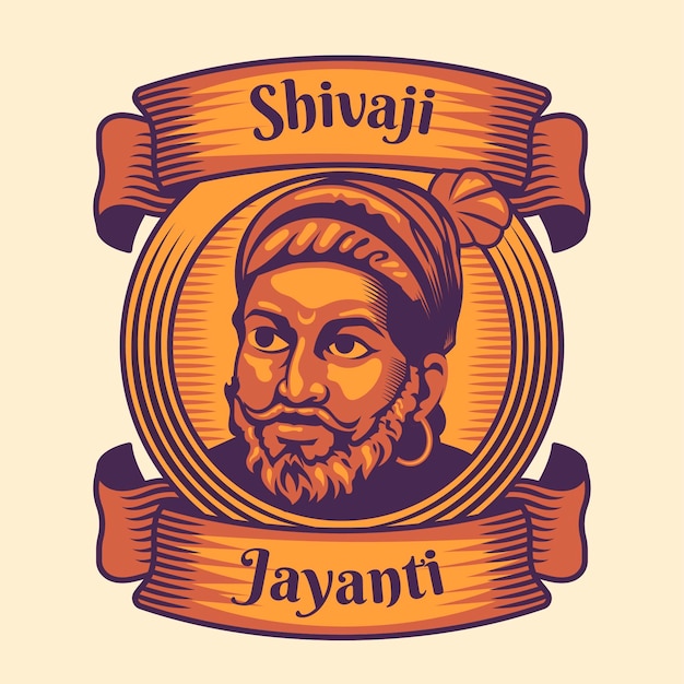 Bezpłatny wektor ręcznie rysowane ilustracja shivaji jayanti