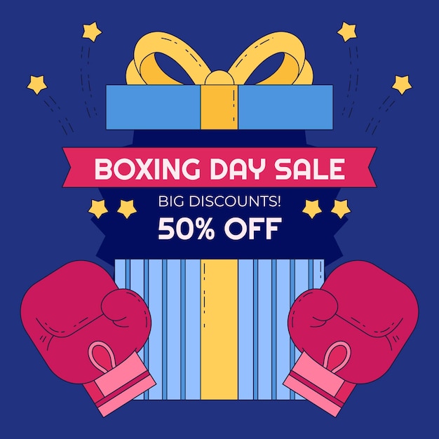 Ręcznie rysowane ilustracja sprzedaży boxing day