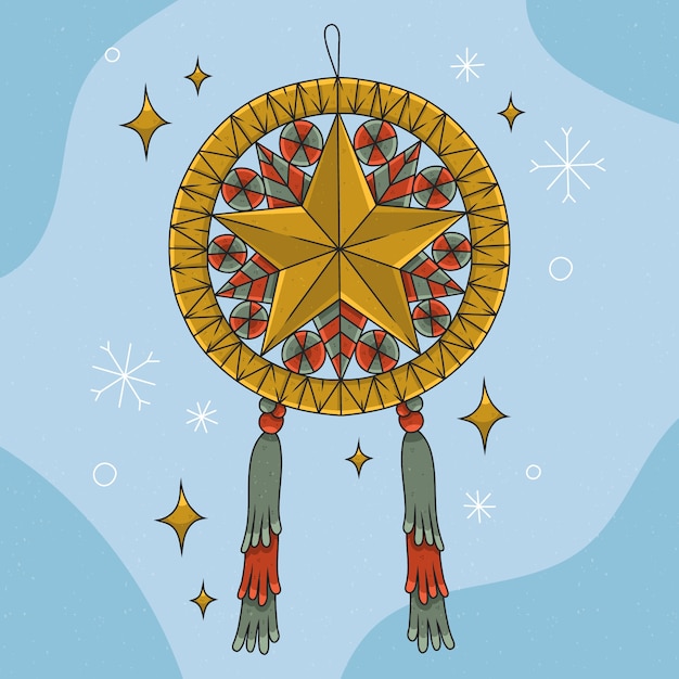 Ręcznie rysowane ilustracja świąteczna parol