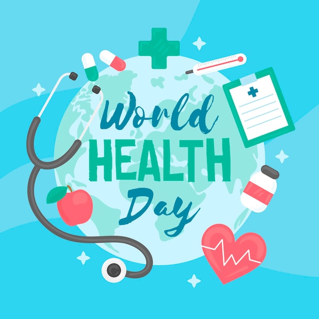 Ręcznie Rysowane Ilustracja światowego Dnia Zdrowia