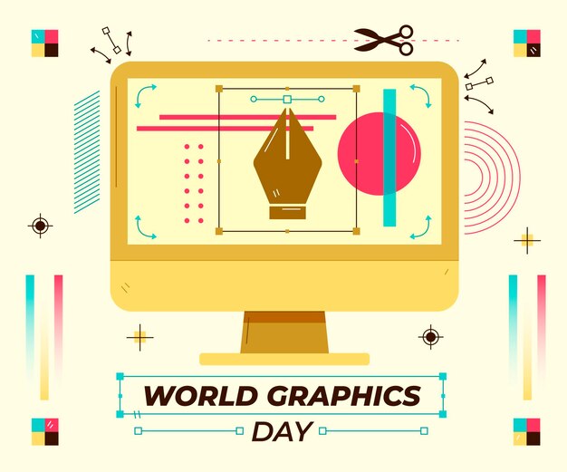 Ręcznie rysowane ilustracja światowy dzień grafiki