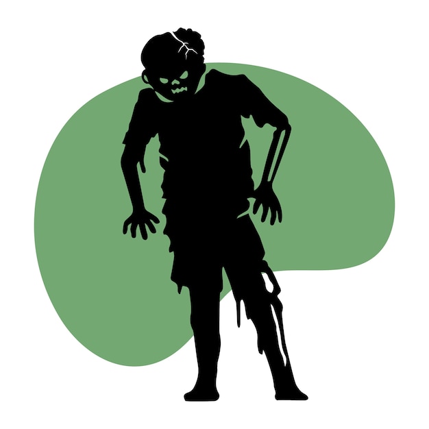 Bezpłatny wektor ręcznie rysowane ilustracja sylwetka zombie