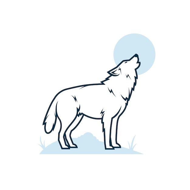 Bezpłatny wektor ręcznie rysowane ilustracja zarys wilka