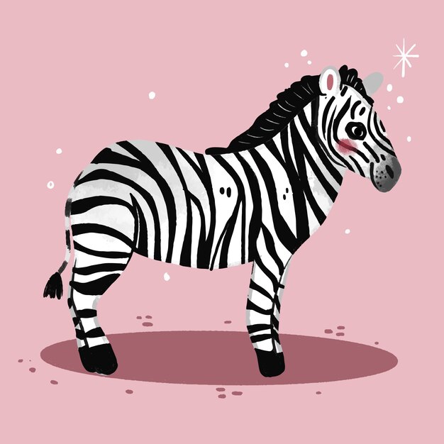 Ręcznie rysowane ilustracja zebry