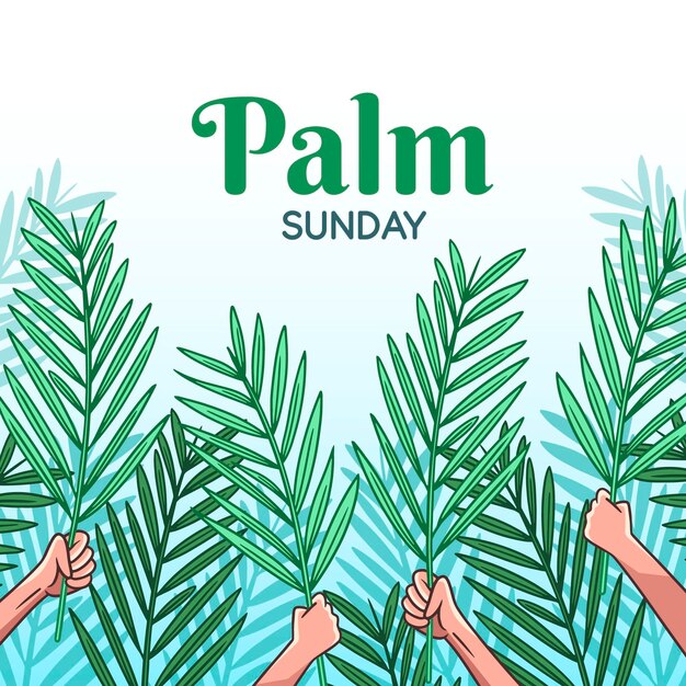 Ręcznie rysowane ilustracji niedziela palmowa