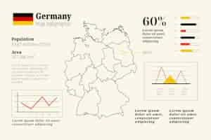 Bezpłatny wektor ręcznie rysowane infografika mapy niemiec