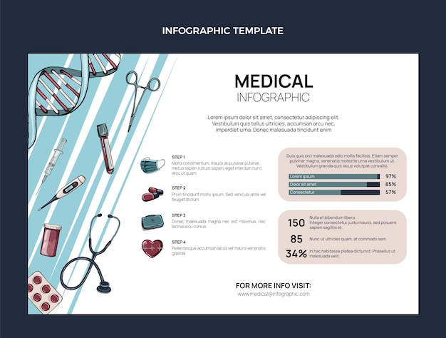 Bezpłatny wektor ręcznie rysowane infografika medyczna