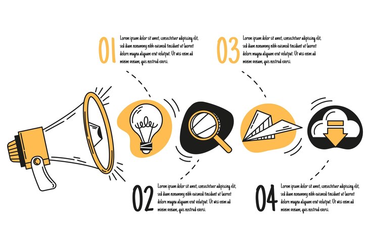 Bezpłatny plik Wektor ręcznie rysowane infografiki marketingowe