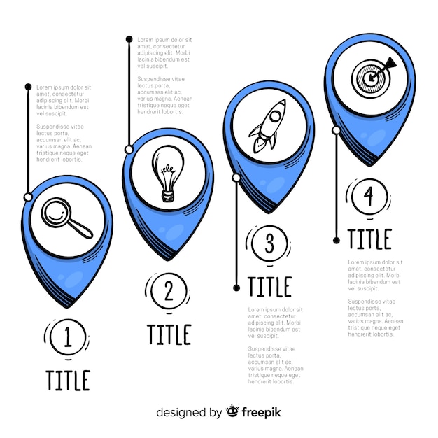 Bezpłatny wektor ręcznie rysowane infographic kroki