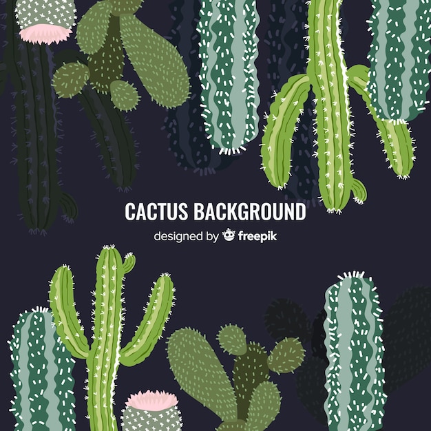 Ręcznie rysowane kaktus tło