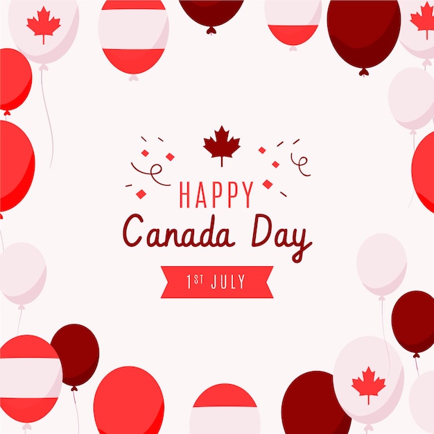 Ręcznie rysowane kanada dzień balony tło