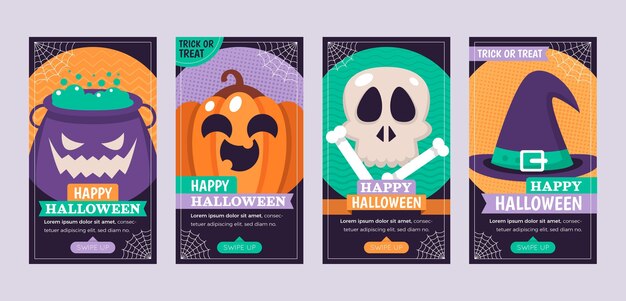Ręcznie Rysowane Kolekcja Opowiadań Halloweenowych Na Instagramie
