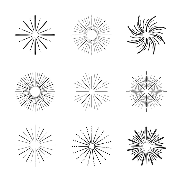 Ręcznie rysowane kolekcja sunburstst