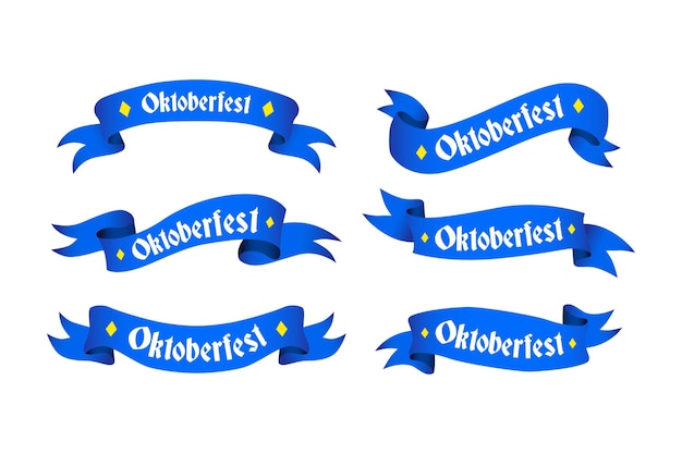 Bezpłatny wektor ręcznie rysowane kolekcja wstążki oktoberfest