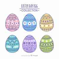 Bezpłatny wektor ręcznie rysowane kolekcji easter egg