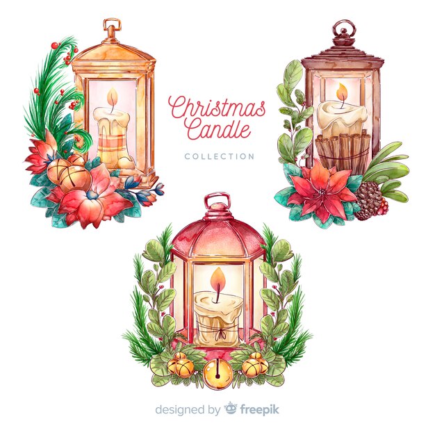 Ręcznie rysowane kolekcji latarnia Boże Narodzenie