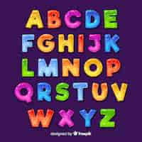 Bezpłatny wektor ręcznie rysowane kolorowy alfabet