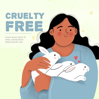 Ręcznie rysowane koncepcja cruelty free i vegan