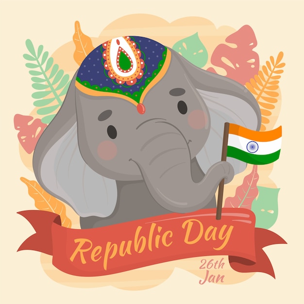 Ręcznie Rysowane Koncepcja Dzień Republiki Indii