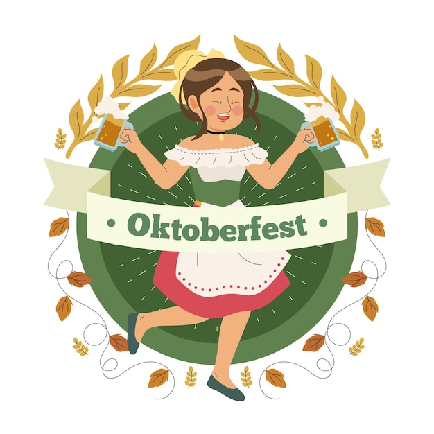 Bezpłatny wektor ręcznie rysowane koncepcja oktoberfest