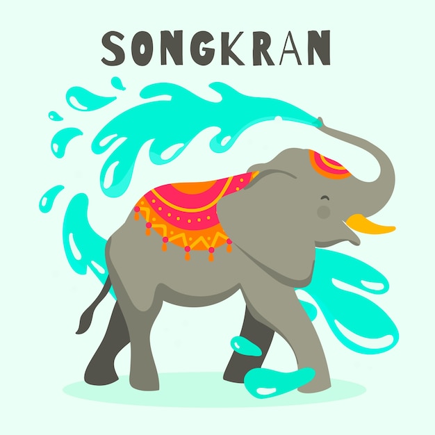 Ręcznie Rysowane Koncepcja Songkran