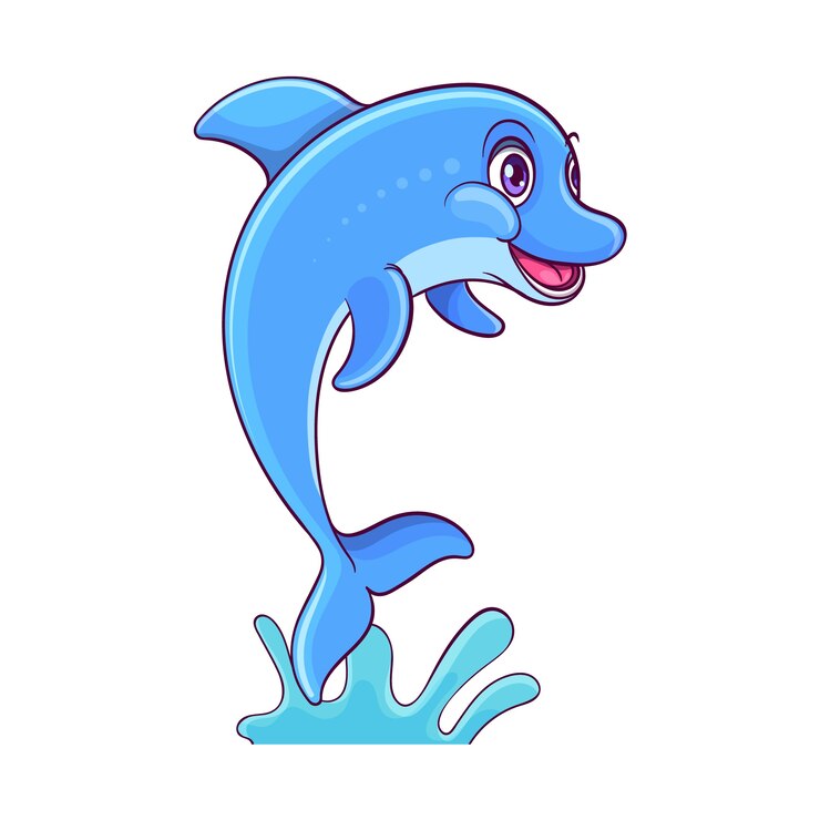 Bezpłatny plik Wektor ręcznie rysowane kreskówka delfin ilustracja