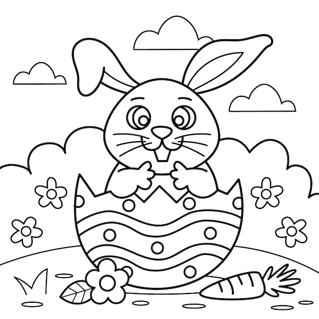 Ręcznie rysowane króliczek kolorowanki ilustracja książki