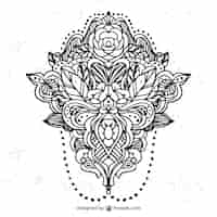 Bezpłatny wektor ręcznie rysowane kwiatowy ornament