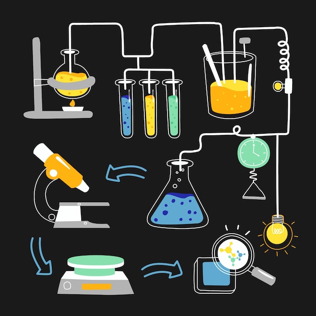 Bezpłatny wektor ręcznie rysowane laboratorium naukowe