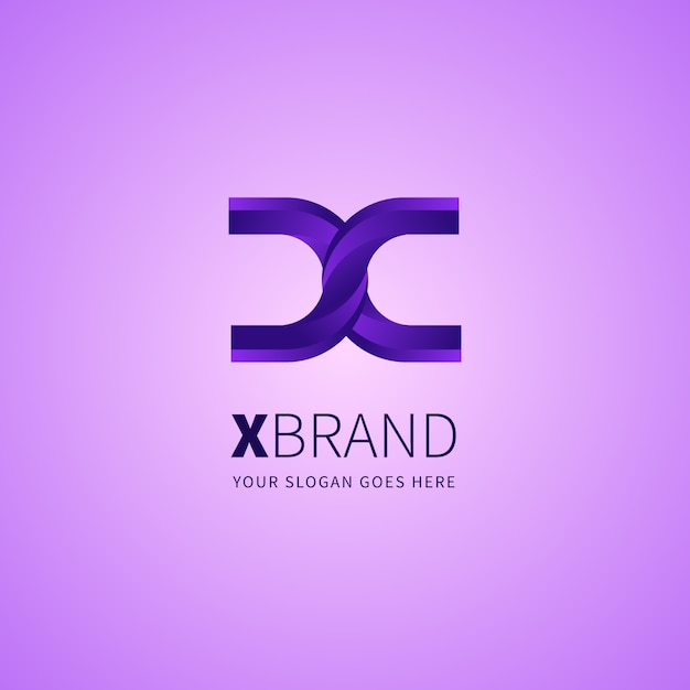 Bezpłatny wektor ręcznie rysowane litery x projektowanie logo