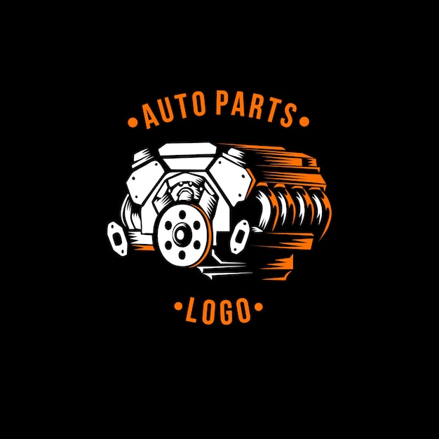 Bezpłatny wektor ręcznie rysowane logo części samochodowych
