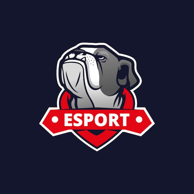 Bezpłatny wektor ręcznie rysowane logo esport buldoga