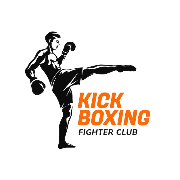 Ręcznie Rysowane Logo Kickboxingu