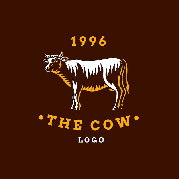 Bezpłatny wektor ręcznie rysowane logo krowy