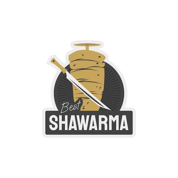 Bezpłatny wektor ręcznie rysowane logo shawarma