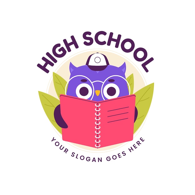 Ręcznie rysowane logo szkoły średniej