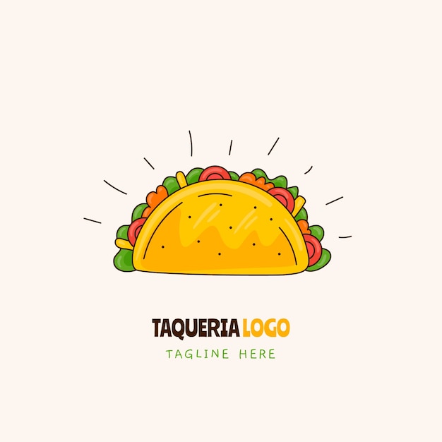 Bezpłatny wektor ręcznie rysowane logo taqueria