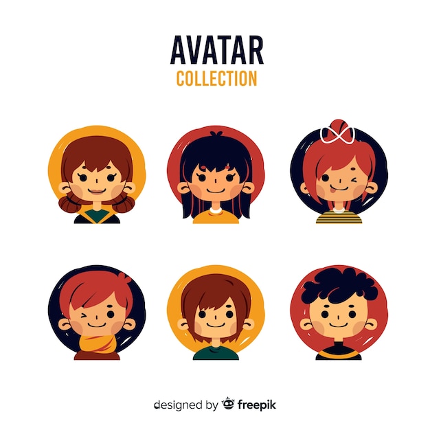 Bezpłatny wektor ręcznie rysowane ludzie kolekcja avatar