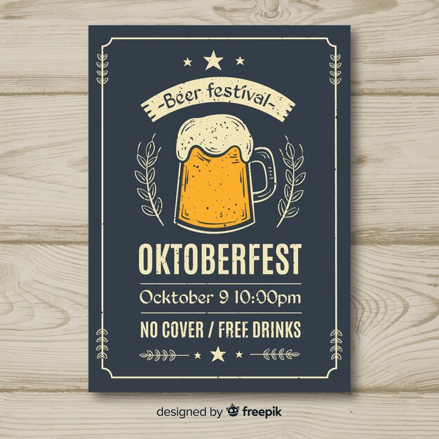 Ręcznie Rysowane Makieta Plakat Oktoberfest