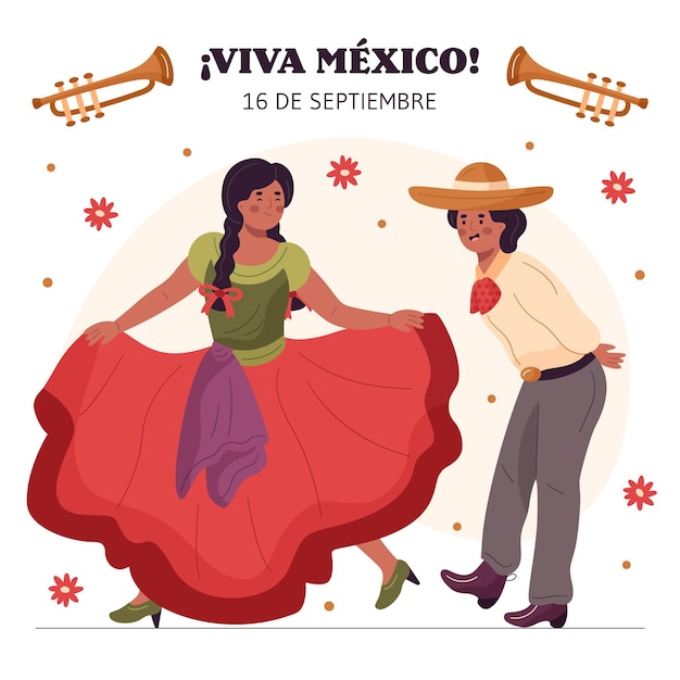 Ręcznie Rysowane Meksykański Dzień Niepodległości