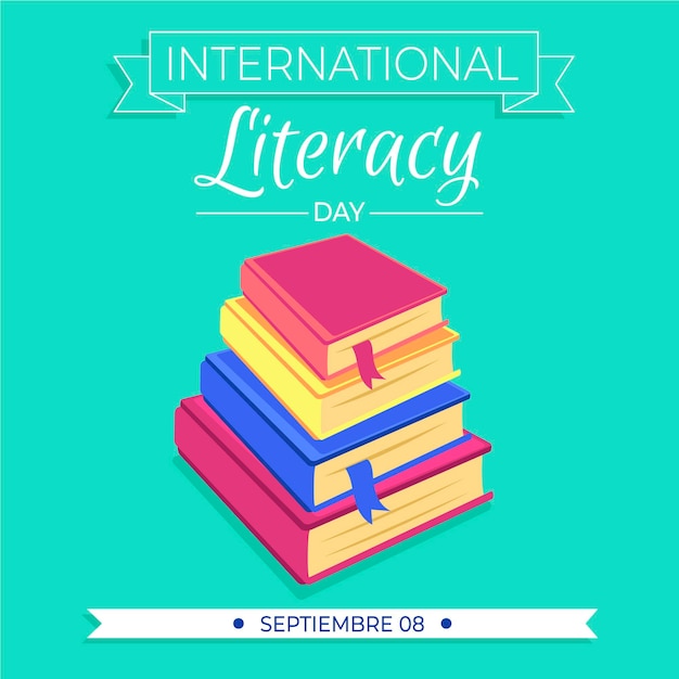 Bezpłatny wektor ręcznie rysowane międzynarodowy dzień alfabetyzacji